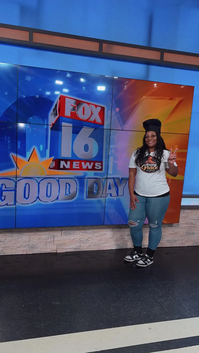Amazing Grace Entrées on the FOX 16 Good Day set in Little Rock